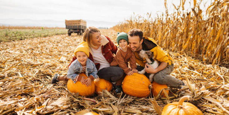 Family at the pumpkin patch