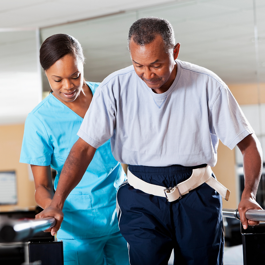 Caregiver helping senior walk with a Gait Belt