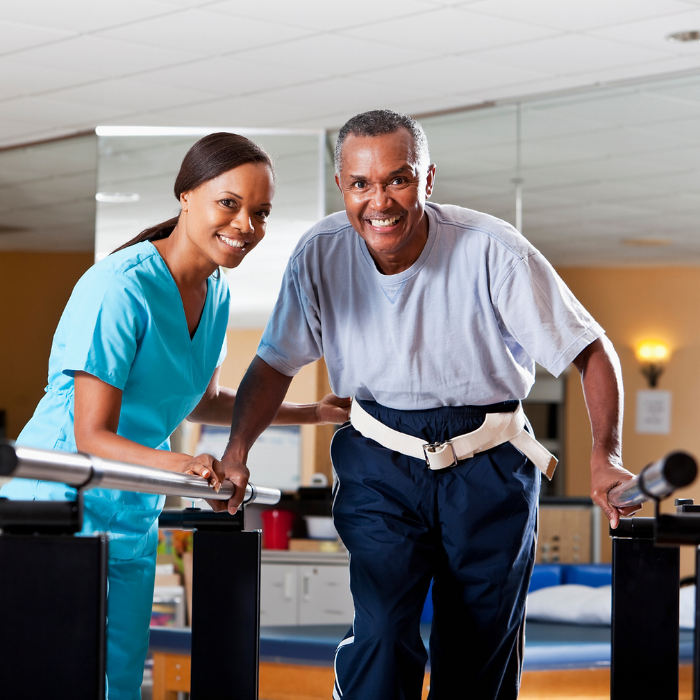 Caregiver helping senior walk with Gait Belt